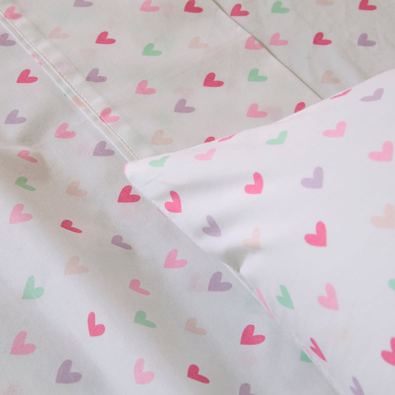 Mini Heart White Sheet Set