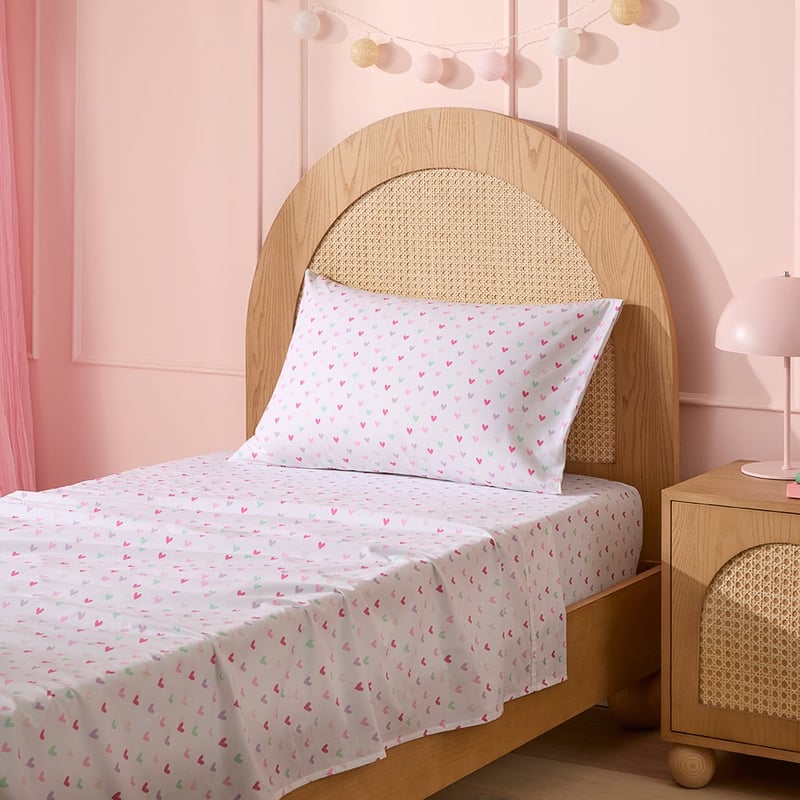 Mini Heart White Sheet Set