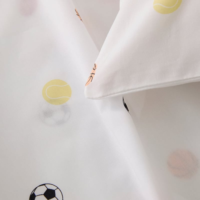 Sports Balls White Sheet Set