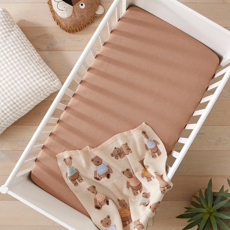 Vintage Washed Linen Hazelnut Fitted Sheet
