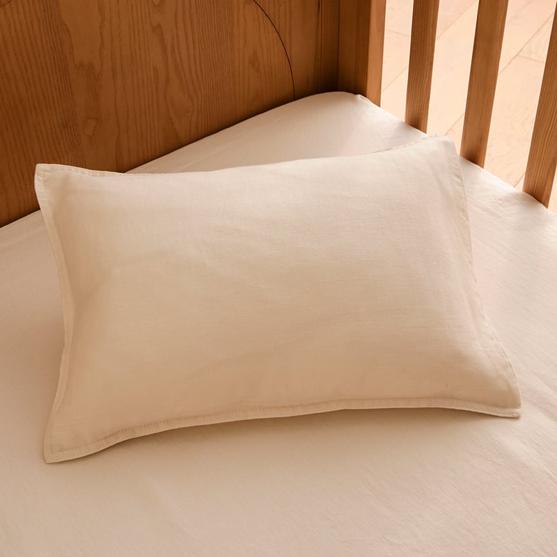 Vintage Washed Linen Coconut Cot Quilt Cover Set