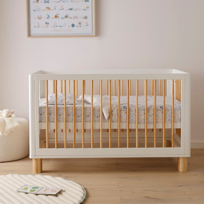 Pure Nature White Baby Quilted Cot Quilt Cover Set