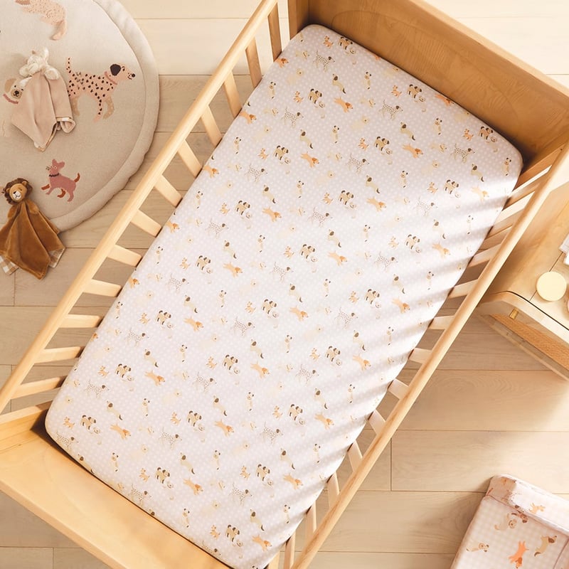 Poochies Natural Jersey Baby Fitted Sheet 2pk