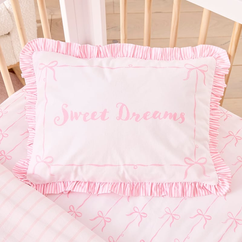 Beautiful Bow Cot Text Pillowcase