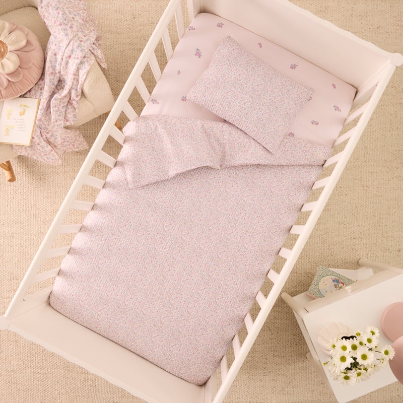 Heirloom Gracie Floral Multi Quilted Cot Quilt Cover Set