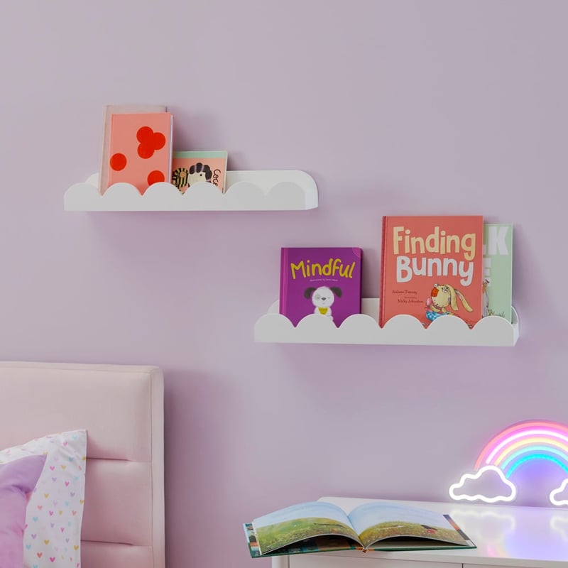 Sadie Scallop White Book Shelf Pack of 2