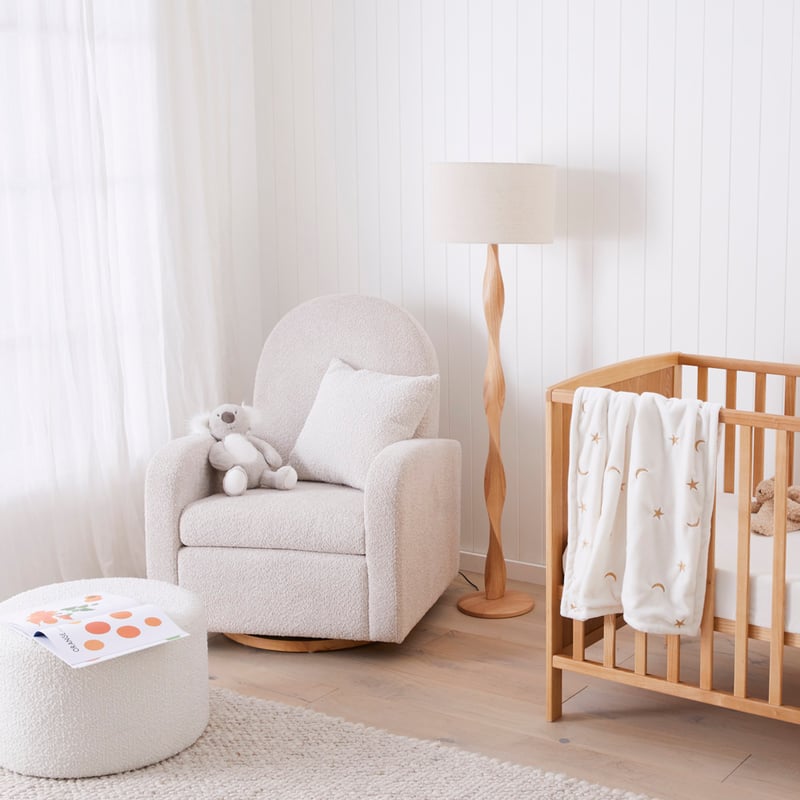 Swivel And Rock Natural Nursery Chair