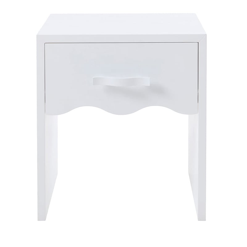 Wavey White Timber Bedside Table