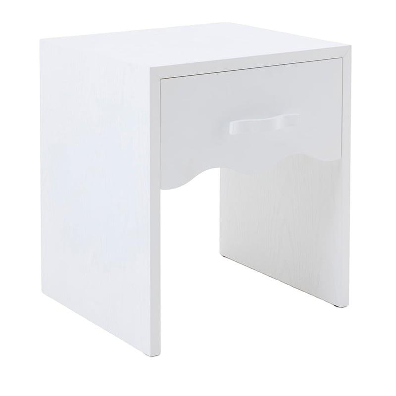 Wavey White Timber Bedside Table