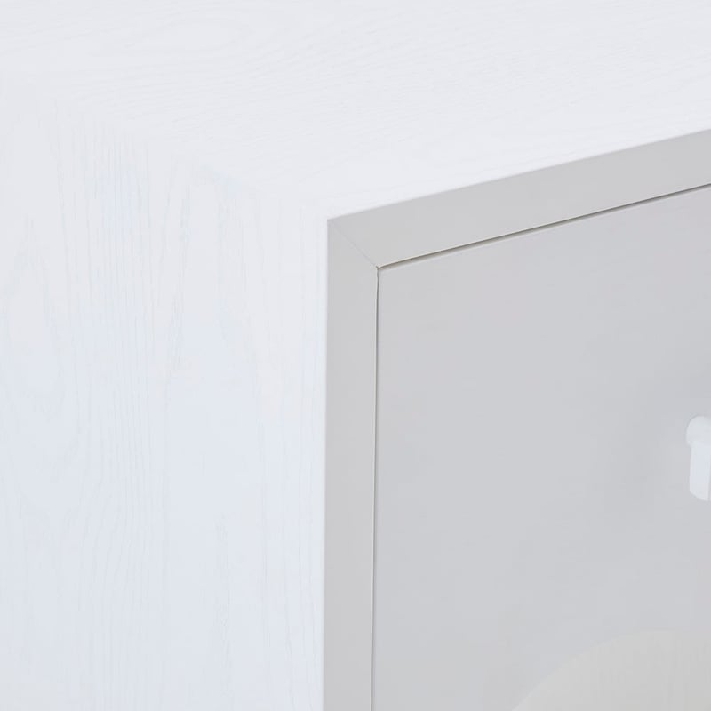 Wavey White Timber Bedside Table