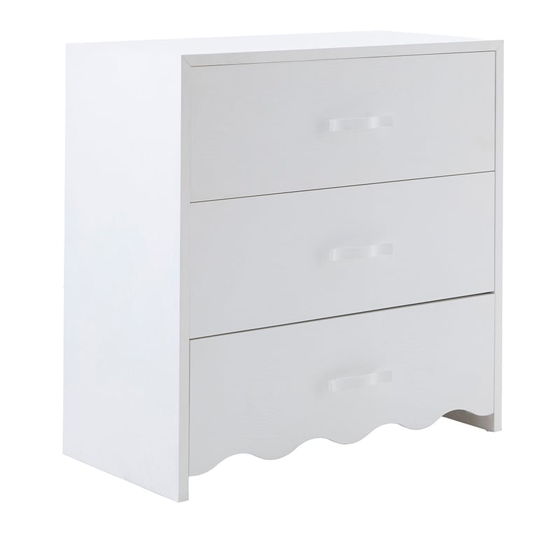 Wavey White Timber Chest of Drawers