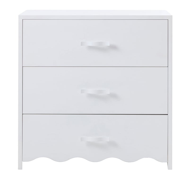 Wavey White Timber Chest of Drawers