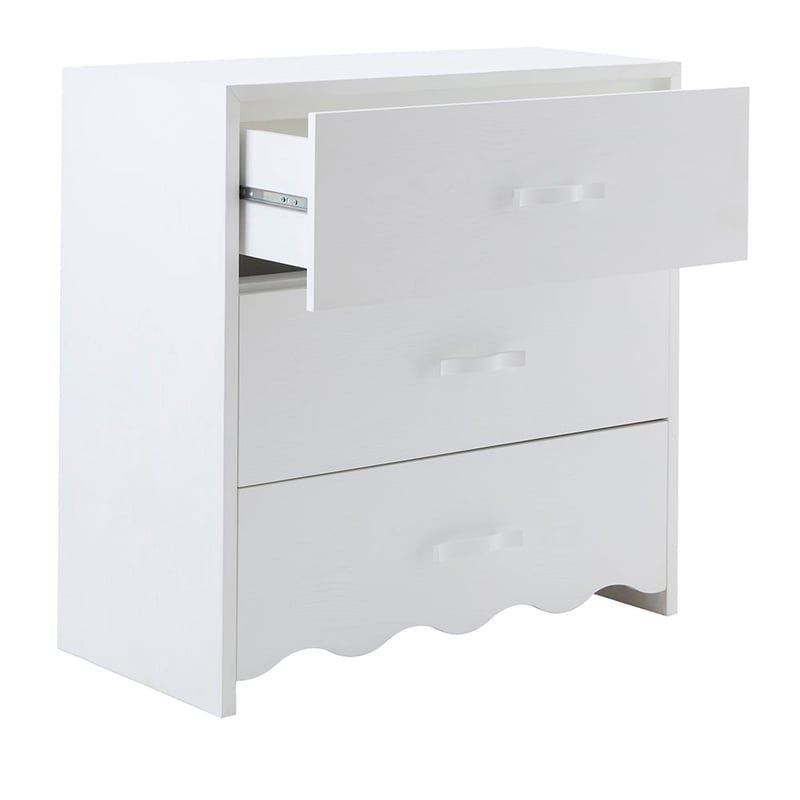 Wavey White Timber Chest of Drawers