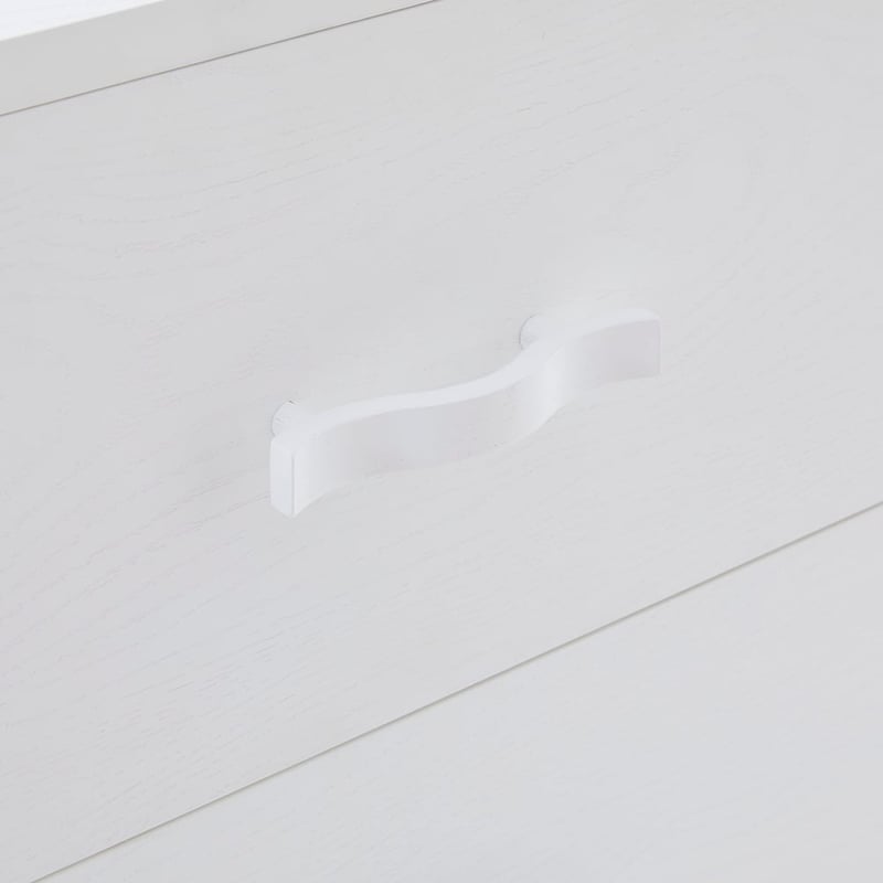 Wavey White Timber Chest of Drawers
