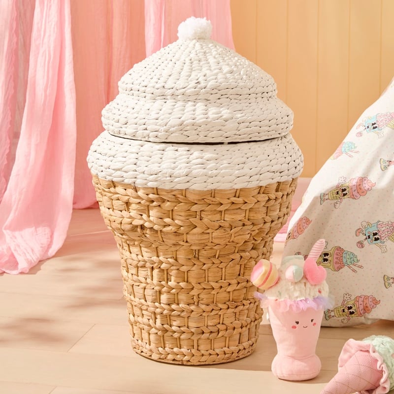 Painted Ice Cream Storage Basket