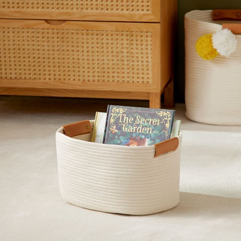 Cooper Natural & Tan Medium Rectangle Storage Basket