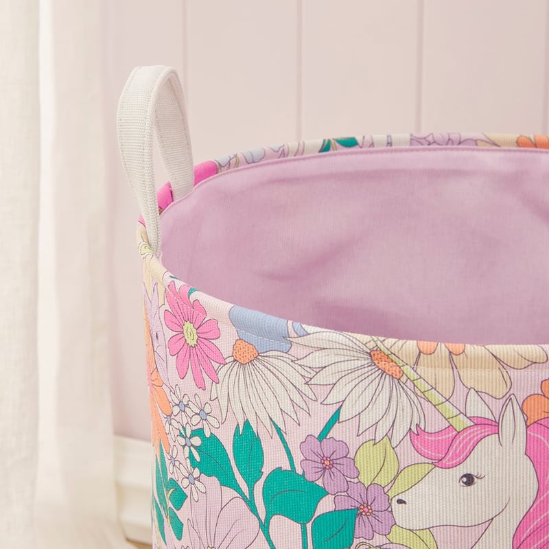 Unicorn Floral Field Printed Basket