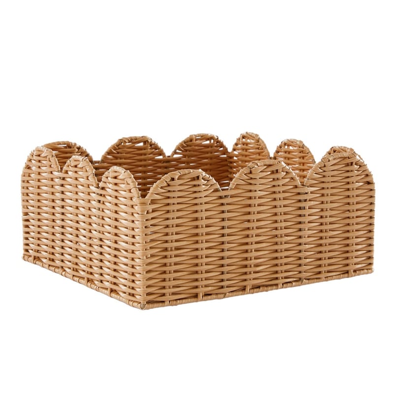 Sadie Natural Poly Rattan Scallop Basket
