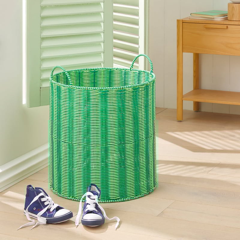 Green Stripe Storage Basket