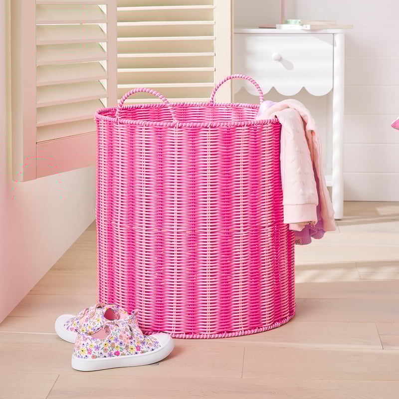 Pink Stripe Storage Basket