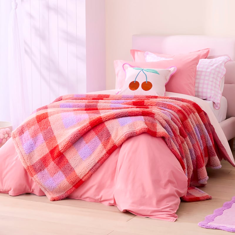 Sammy Check Sherpa Blanket