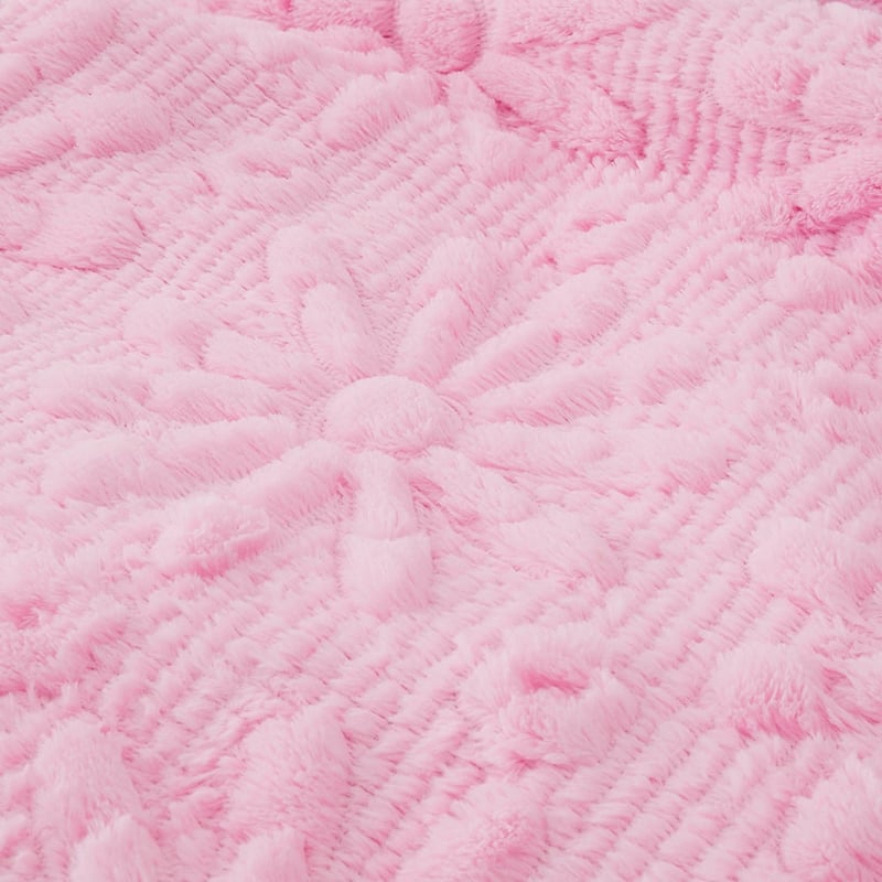 Marni Floral Pink Faux Fur Blanket
