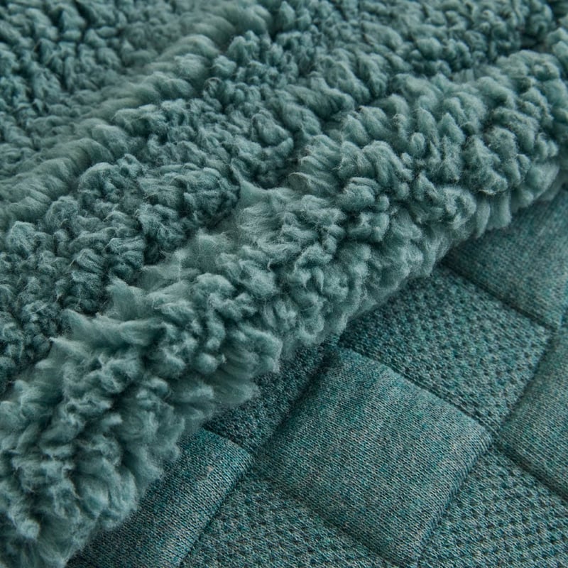 Checkerboard Green Marle Jersey Sherpa Blanket