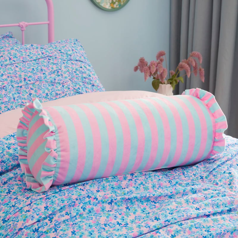 Velvet Stripe Bolster Classic Cushion