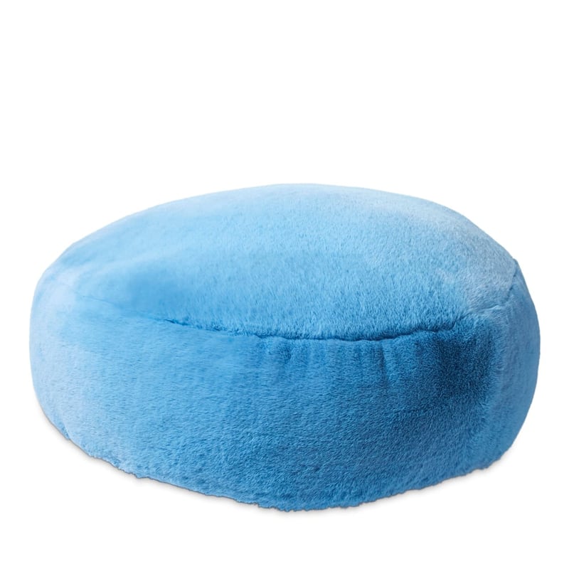 Frankie Blue Chambray Faux Fur Floor Cushion
