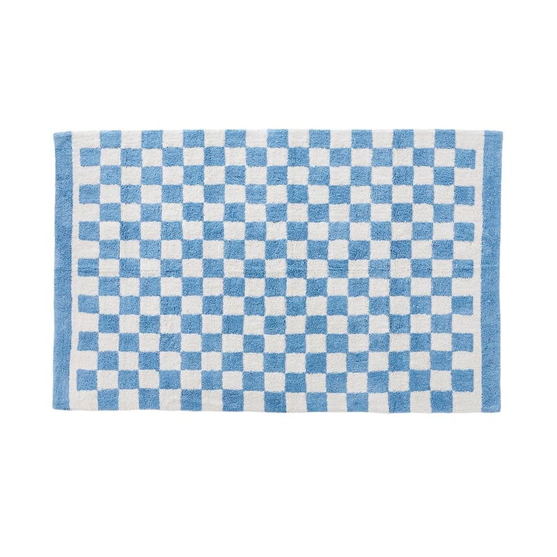 Blue Check Decorative Rug