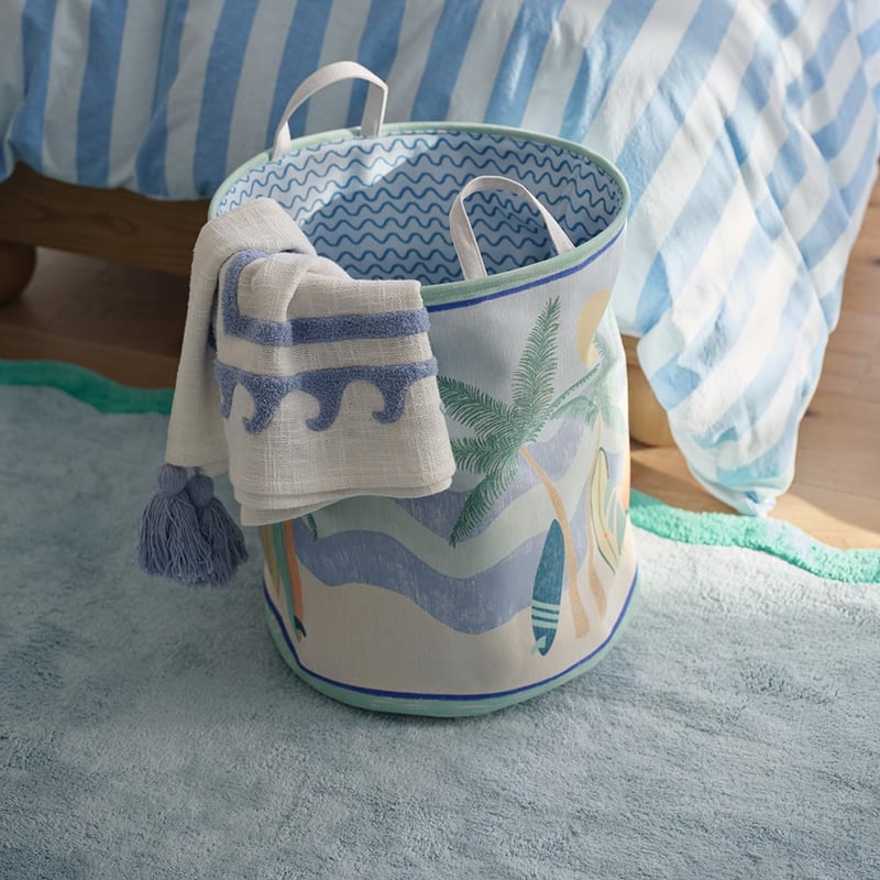 Blue & Green Wavey Edge Rug