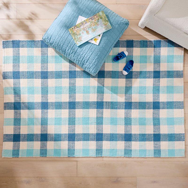 Marshall Blues Check Rug