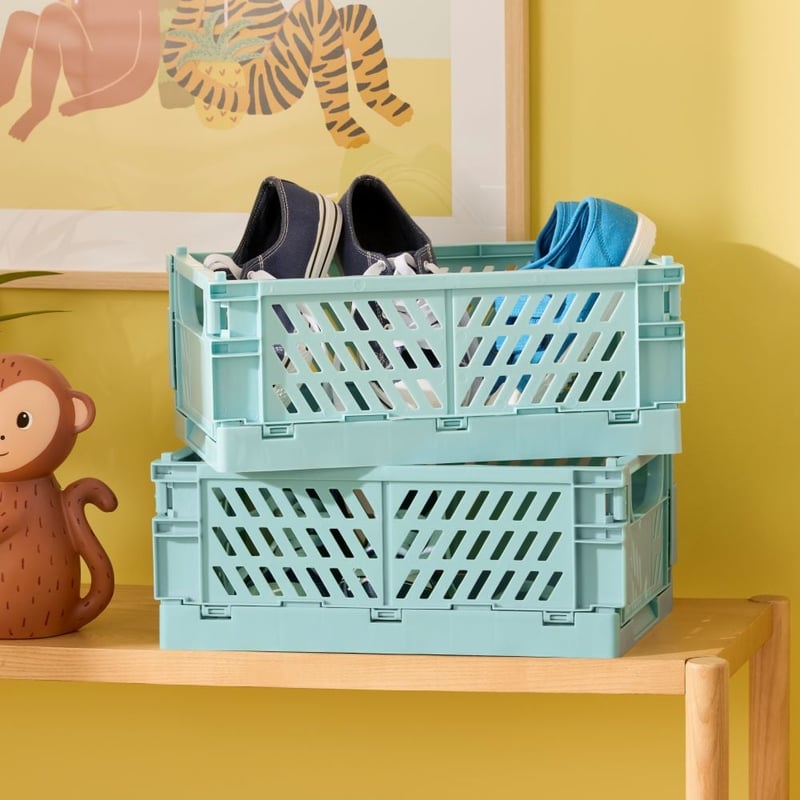 Foldable Cool Blue Large Storage Boxes Pack of 2