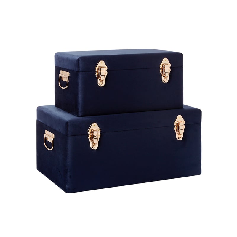 Heirloom Blue Check Storage Trunk