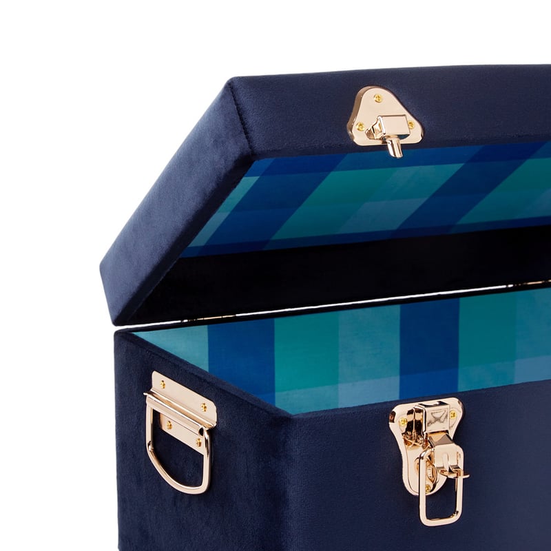 Heirloom Blue Check Storage Trunk
