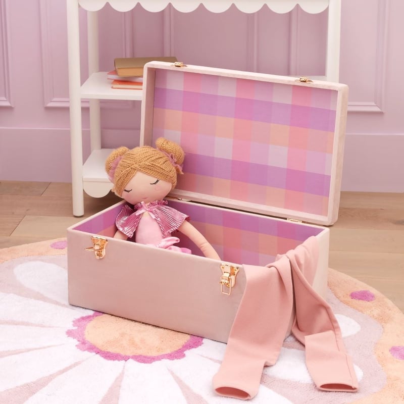 Heirloom Pink Check Storage Trunk