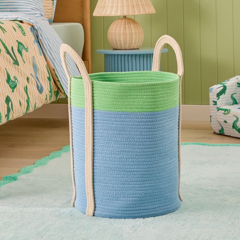 Blue & Green Coloured Rope Basket