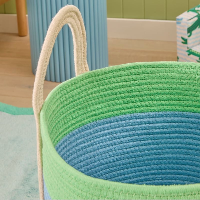 Blue & Green Coloured Rope Basket