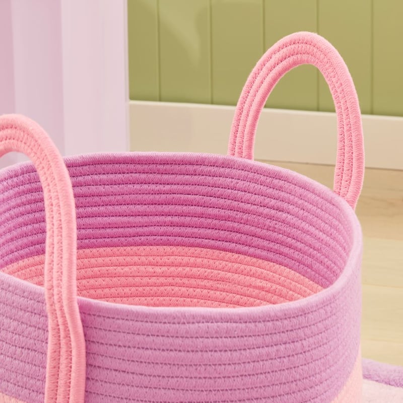 Pink & Lilac Coloured Rope Basket