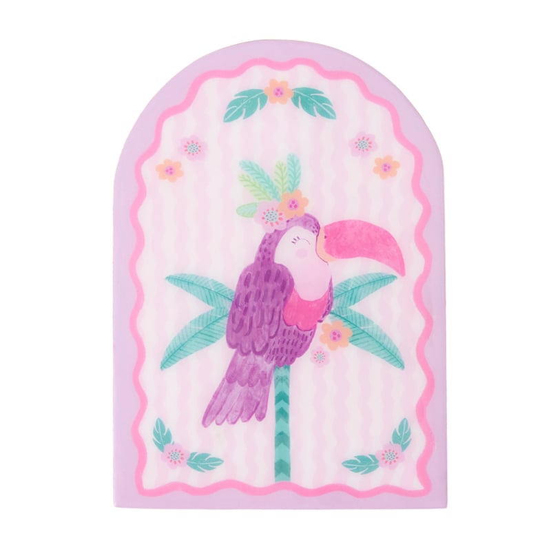 Floral Toucan Timber Wall Tile