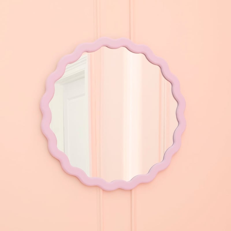 Wavey Round Lilac Mirror