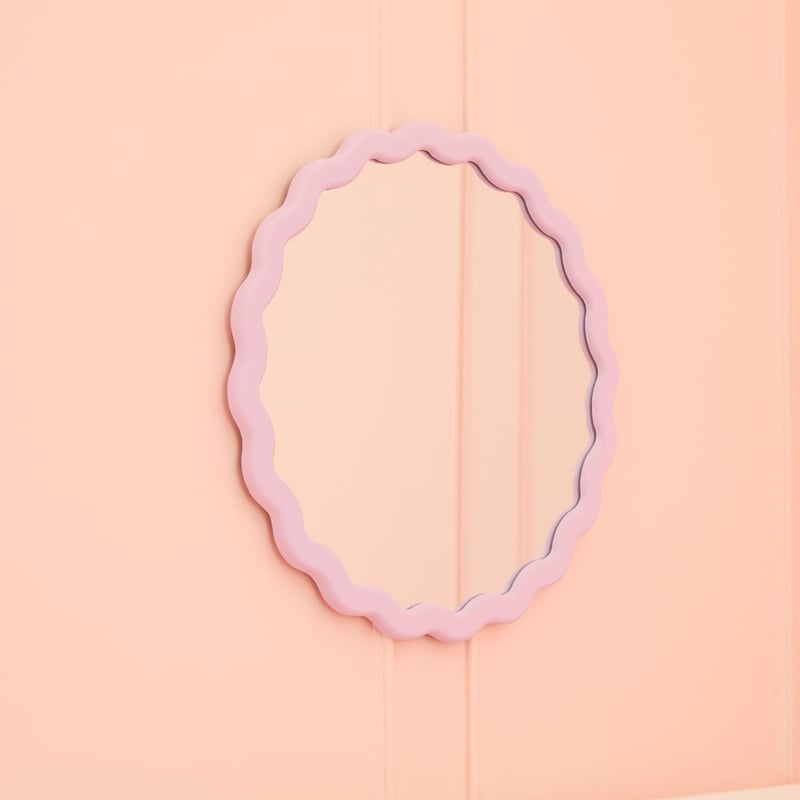 Wavey Round Lilac Mirror