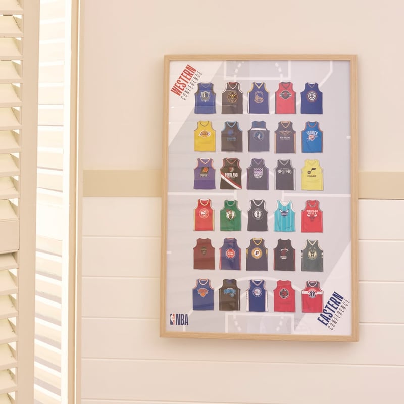 NBA Team Jerseys Wall Art 