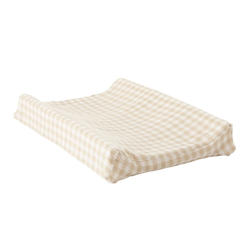Vintage Washed Linen Check Change Pad Cover