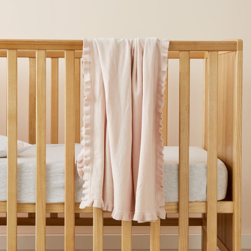 Harmony Nude Pink Frill Baby Blanket
