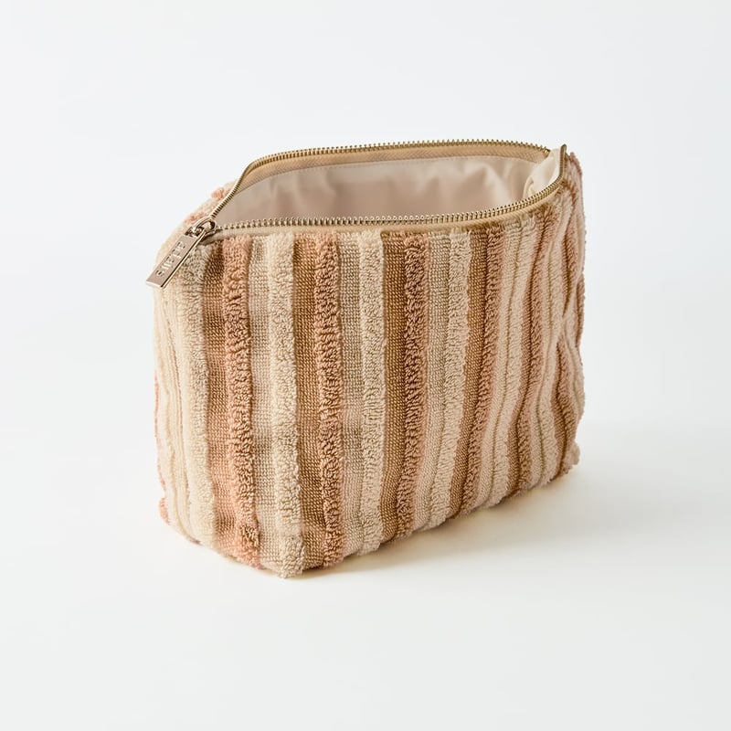 Greenwich Natural Stripe Cosmetic Bag