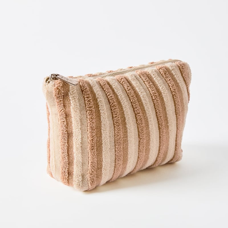 Greenwich Natural Stripe Cosmetic Bag