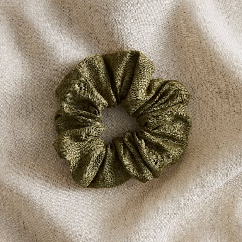 Vintage Washed Linen Scrunchies 3 Pack