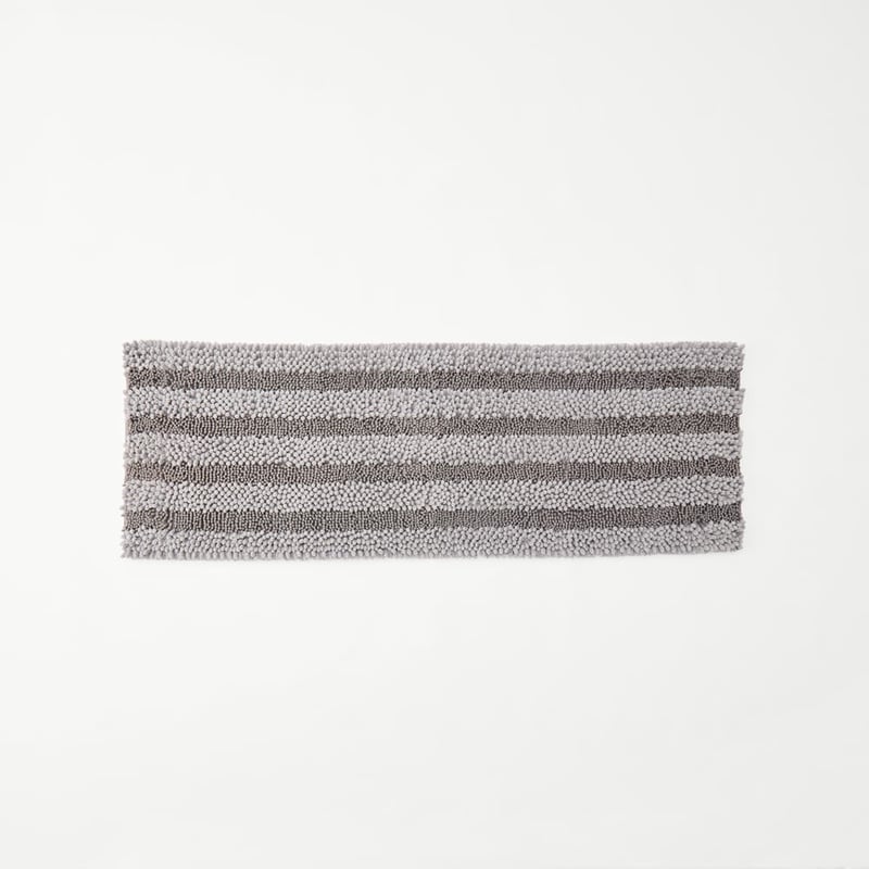 Microplush Grey Marle Stripe Bobble Bath Runner
