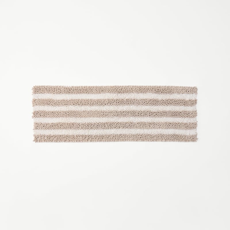 Microplush Stone Marle Stripe Bobble Bath Runner